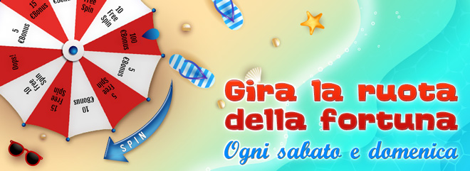 Ruota della fortuna estate 2020 uno spin vinci bonus gratis e freespin ogni settimana BIG casinĂ² online